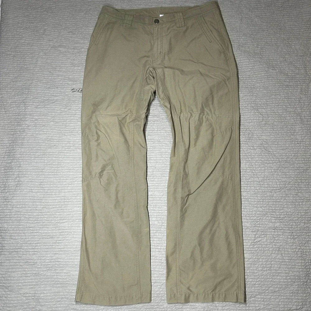 Columbia Omni-Shield Mens Khaki Tan Outdoor Hiking Utility Pants 34x32 AM8318